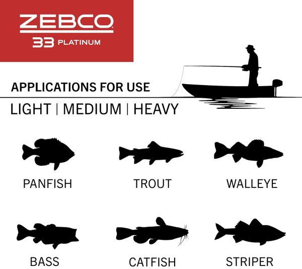 Zebco 33 Platinum Spincast Fishing Reel, Size 30 Reel, Right or Left-Hand Retrieve, 4.7:1 Gear Ratio, Pre-spooled with 10 lb Zebco Cajun Line, Silver - Image 5
